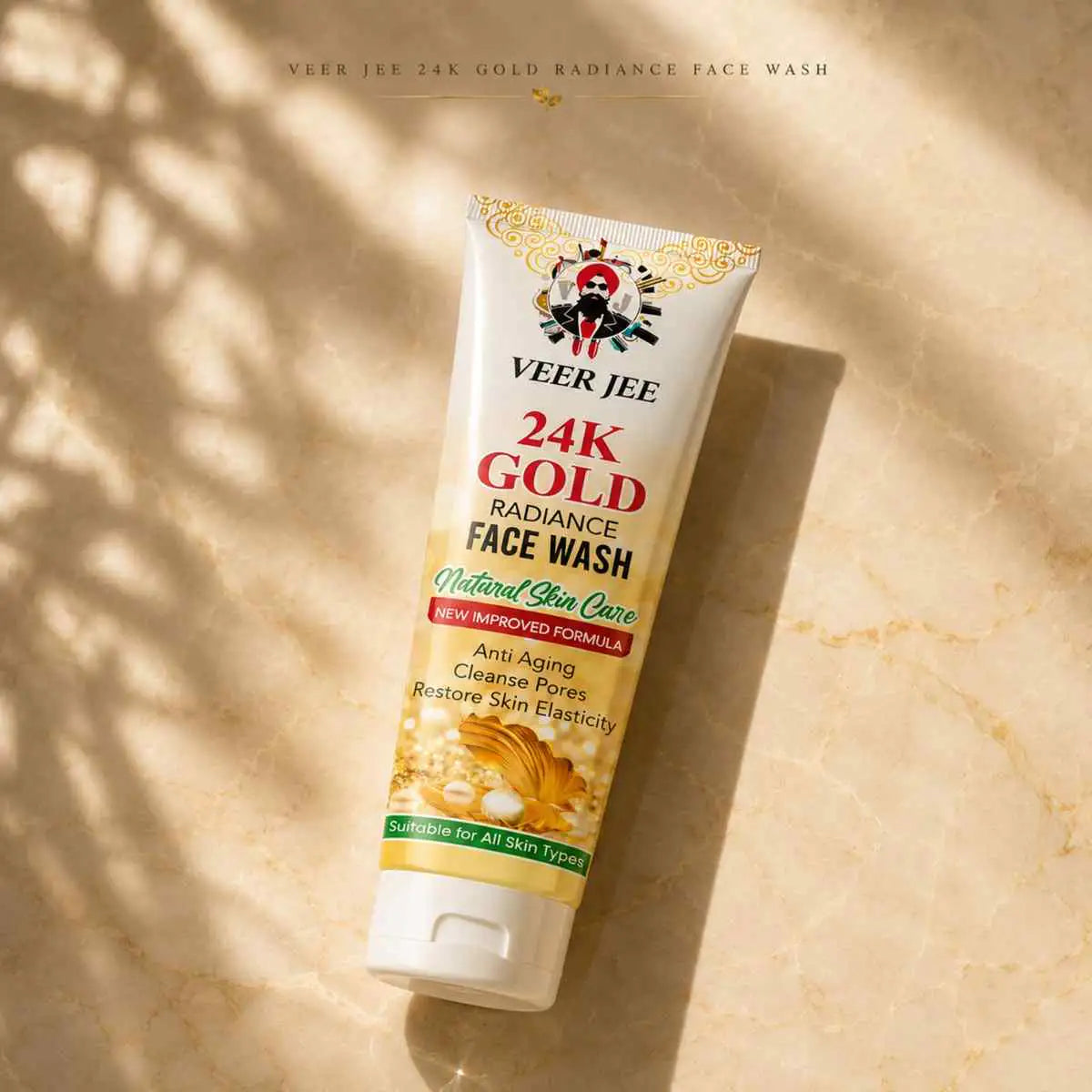 Veer Jee 24k Gold Face Wash – luxurious cleanser infused with gold flakes