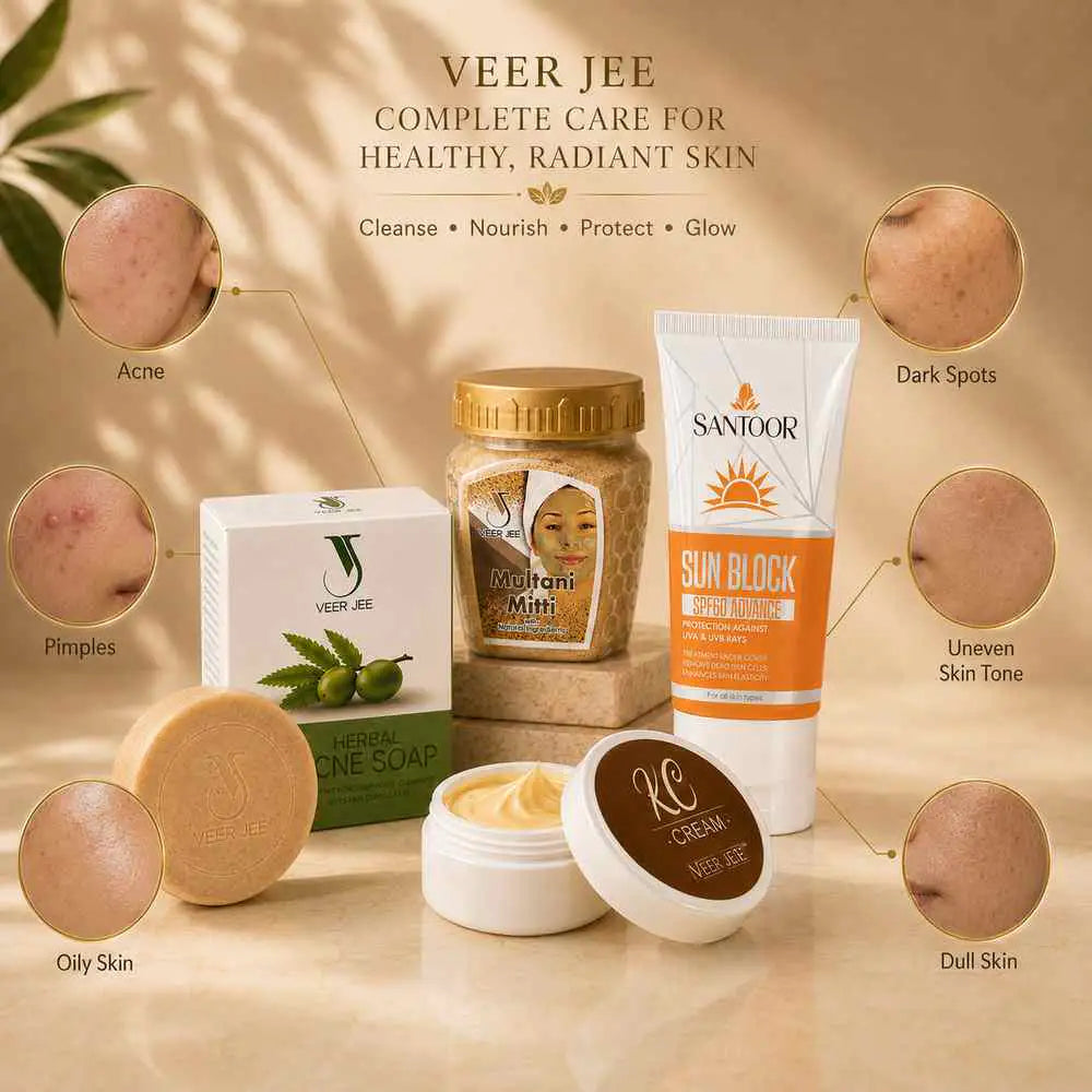 Veer Jee Summer Skincare Pack – 4-step summer skincare routine with SPF60 sun block