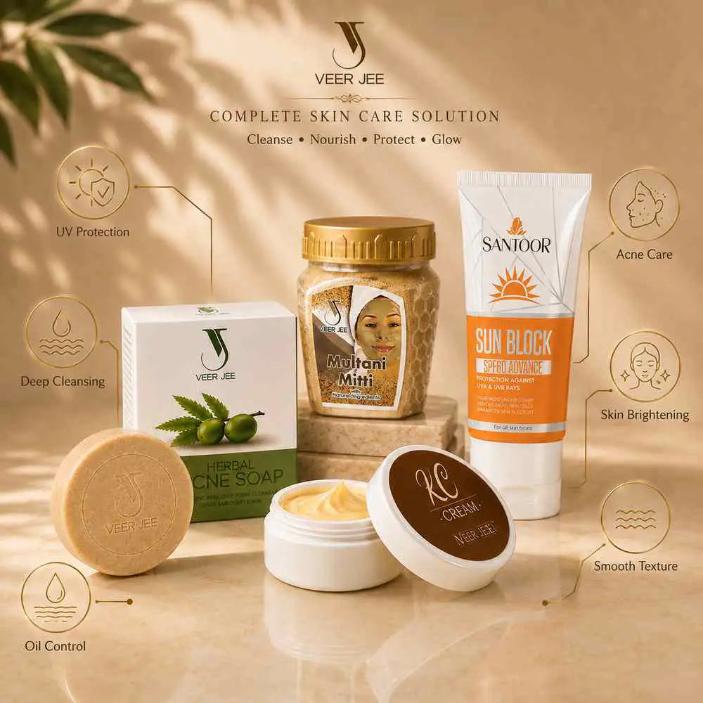 Veer Jee Summer Skincare Pack – 4-step summer skincare routine with SPF60 sun block