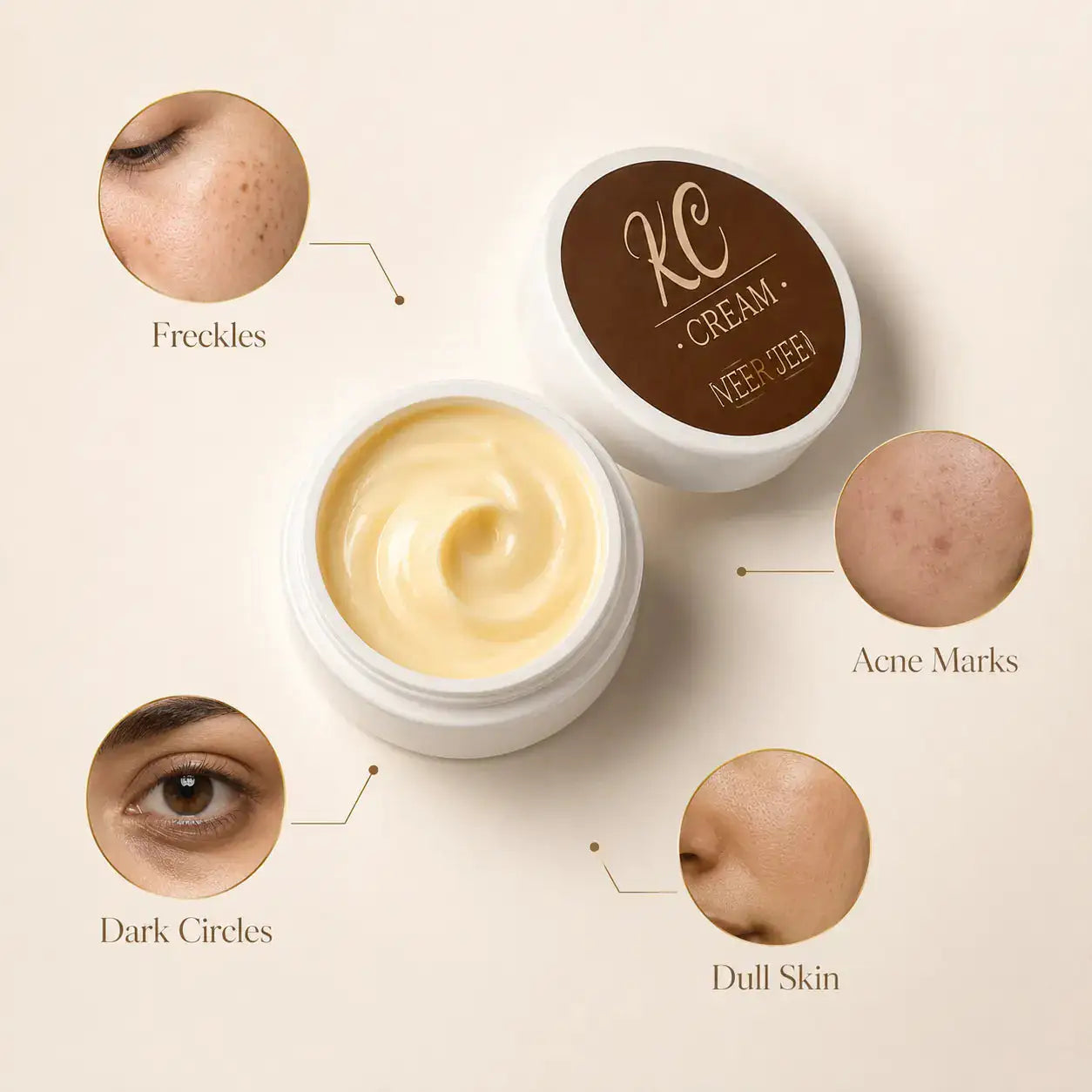 Veer Jee K.C Cream – nourishing night cream for freckles, acne marks and dullness