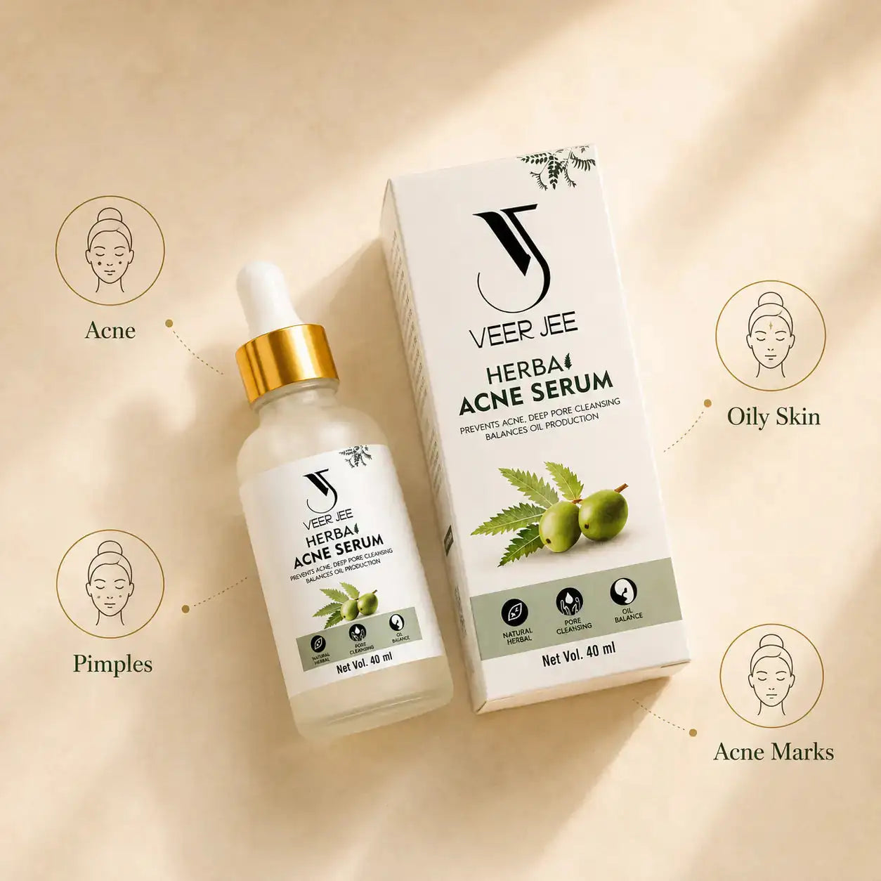 Veer Jee Herbal Acne Serum – lightweight herbal serum for oily and acne-prone skin