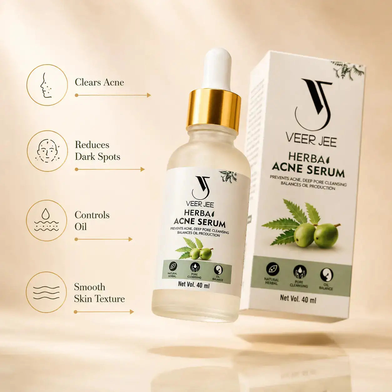 Veer Jee Herbal Acne Serum – lightweight herbal serum for oily and acne-prone skin