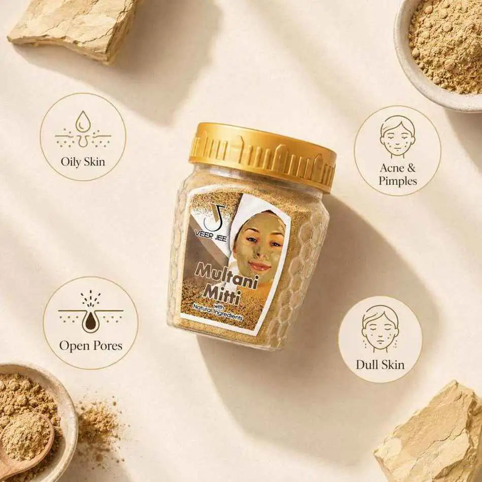 Veer Jee Multani Mitti – natural clay powder face mask for deep cleansing