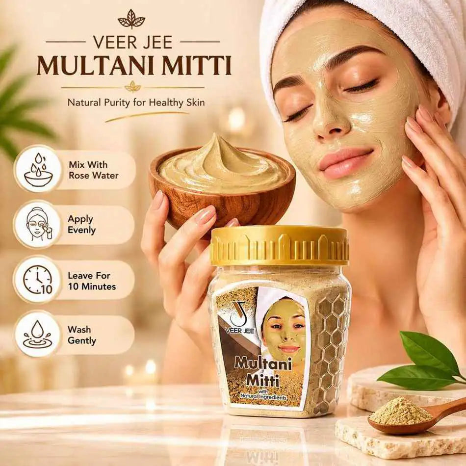 Veer Jee Multani Mitti – natural clay powder face mask for deep cleansing