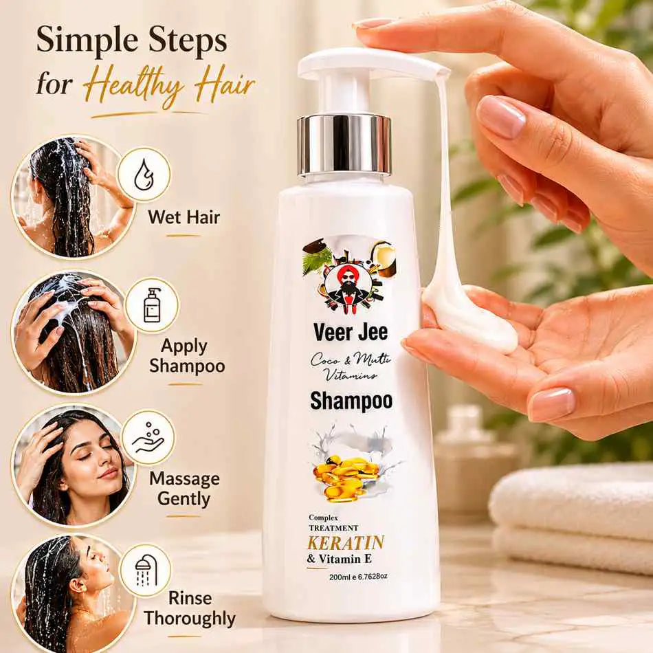Veer Jee Coco & Multi Vitamins Shampoo – herbal shampoo with coconut and vitamins
