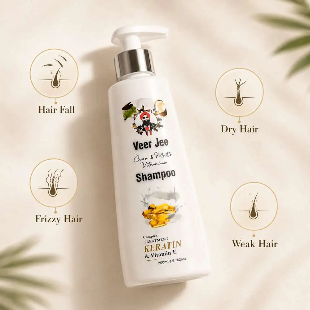 Veer Jee Coco & Multi Vitamins Shampoo – herbal shampoo with coconut and vitamins