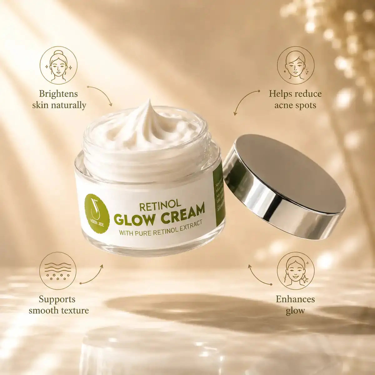 Veer Jee Retinol Glow Cream – nourishing Retinol night cream for glowing skin