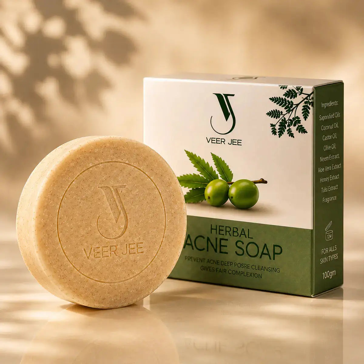 Veer Jee Herbal Acne Soap – herbal soap bar for oily and acne-prone skin