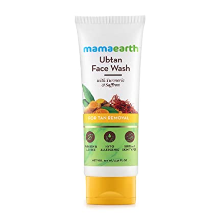 Mama Earth Ubtan Face Wash with Turmeric & Saffron for Tan Removal – 100ml