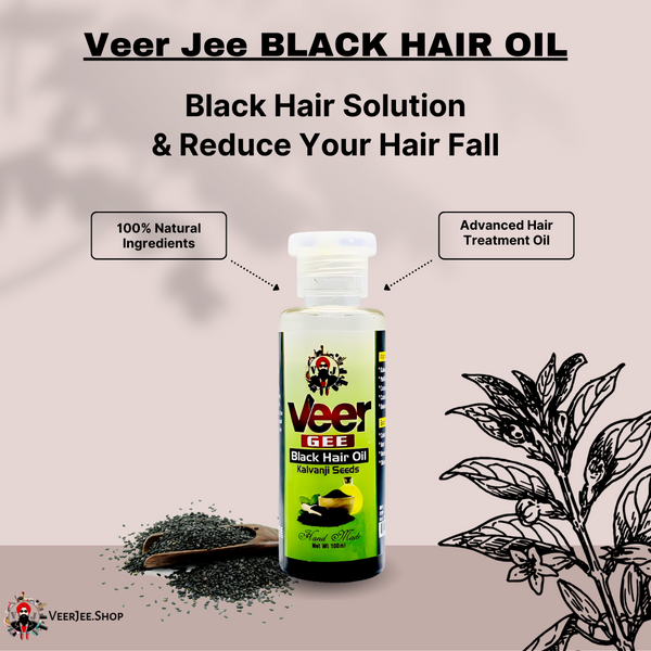 Veer Jee Black Hair Oil 100% Organic & Home Made Oil