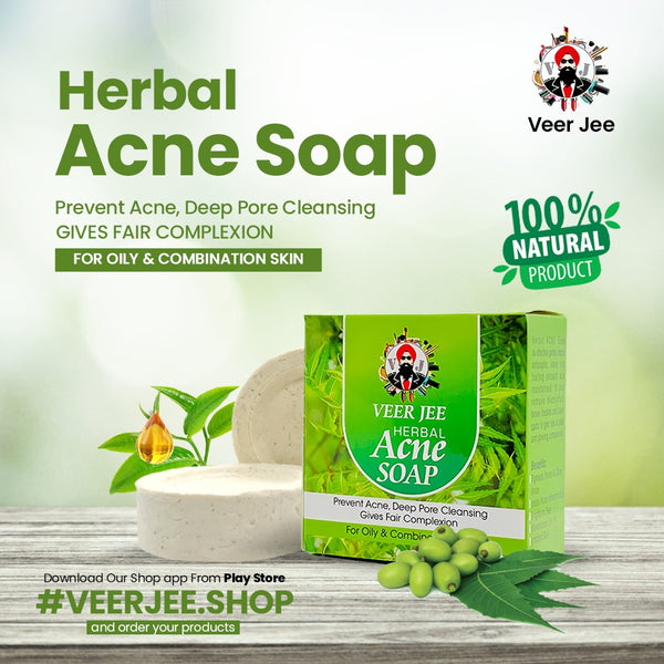 Veer Jee Herbal Acne Soap Hand Made 100% Organic